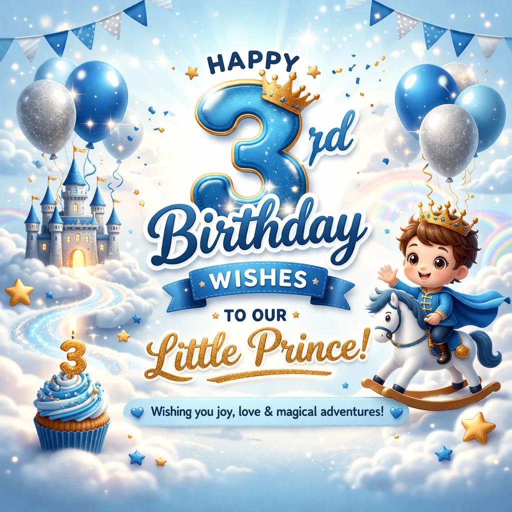 3rd Birthday Wishes for a Little Prince