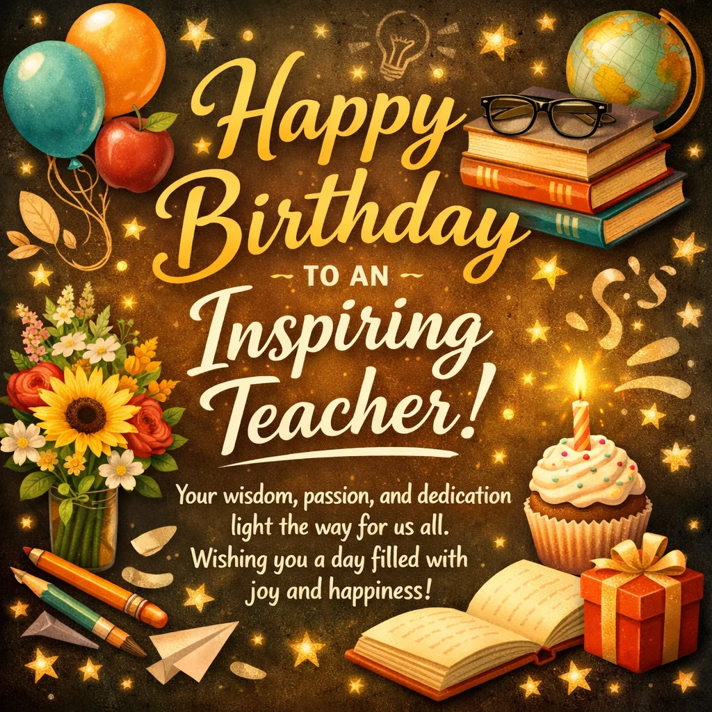 Inspirational Birthday Wishes for Teacher