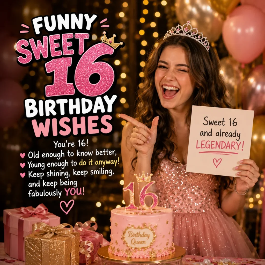 Funny Sweet 16 Birthday Wishes