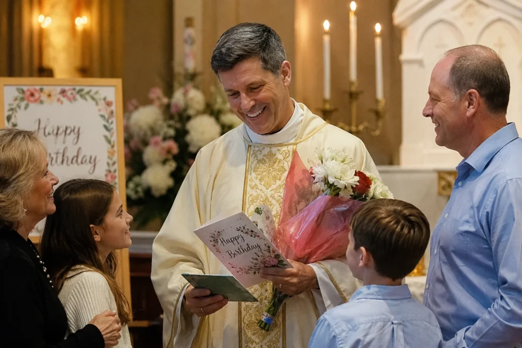 Heartwarming birthday wishes for a priest during a church celebration