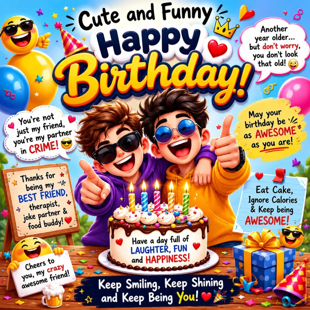 Cute and Funny Birthday Wishes For Friend