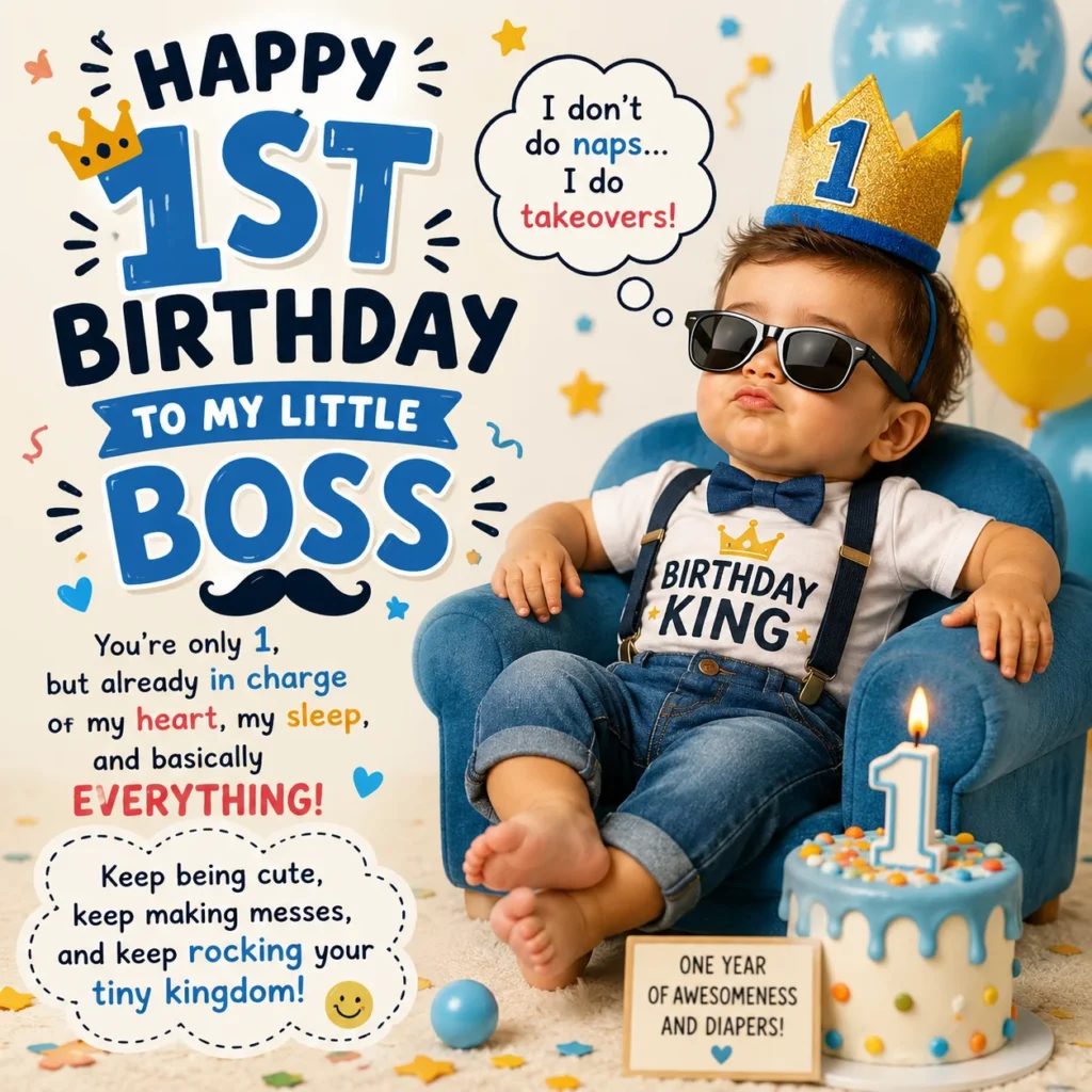 Funny First Birthday Wishes for Son