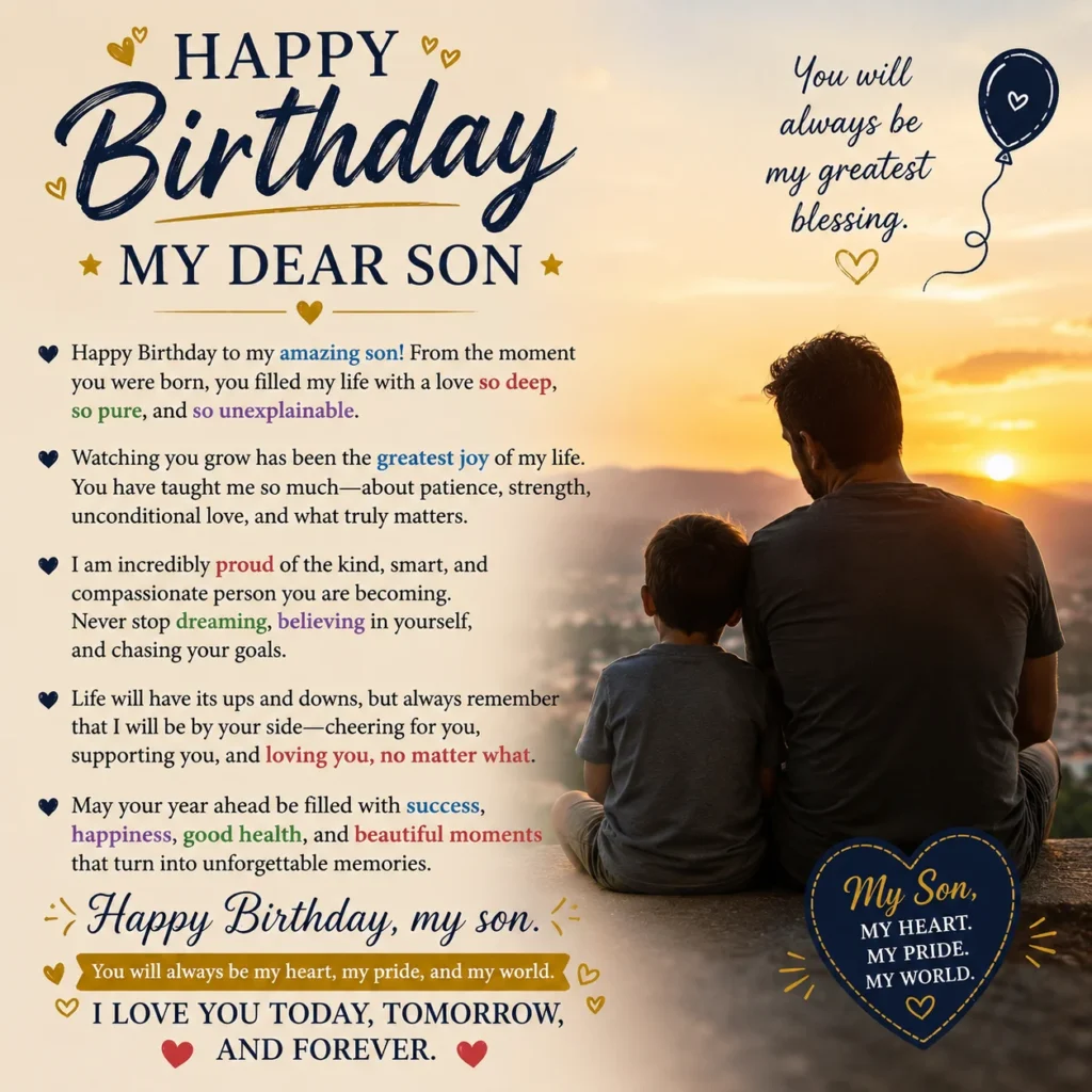 Long Heartfelt Birthday Wishes for Son